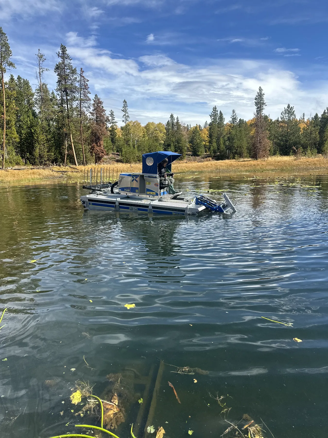Harvesting and collection setup used by Water Raptor in aquatic field work